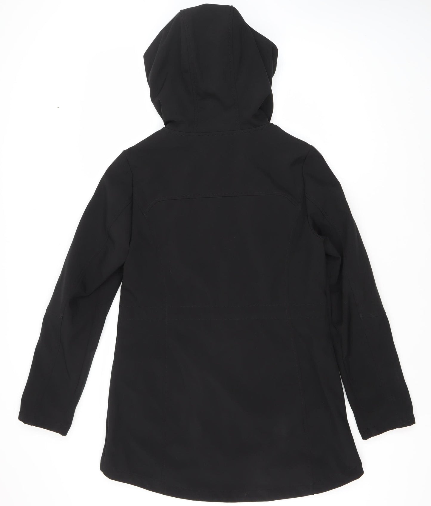 District Women's Black Hooded Jacket Size 12 - Full Zip Pockets