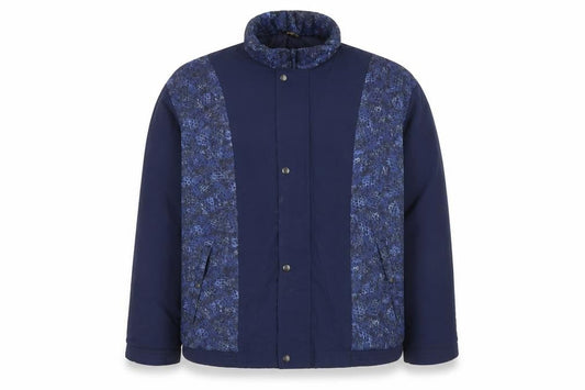 Men's Blue Geometric S Jacket, Windproof, Casual Style