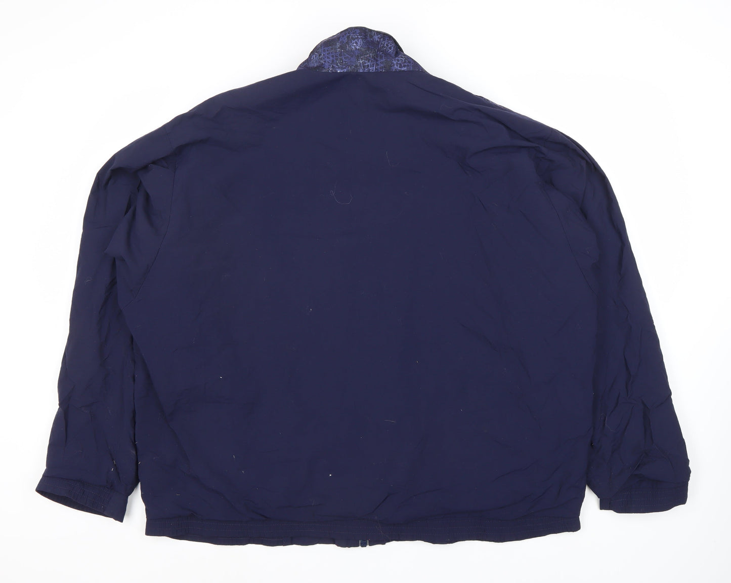 Men's Blue Geometric S Jacket, Windproof, Casual Style
