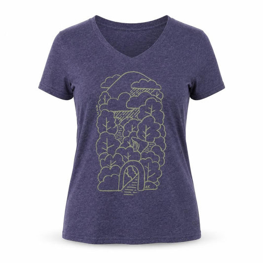 REI Women's Blue Graphic V-Neck T-Shirt - Size S