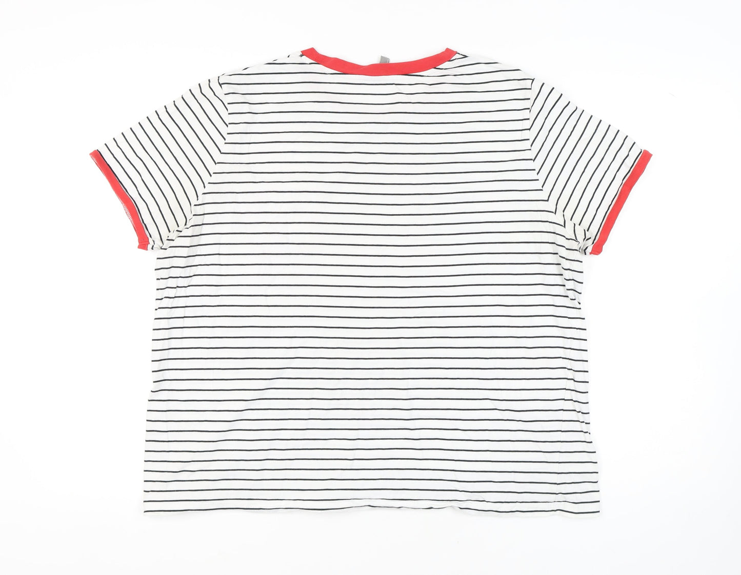 ASOS Women's White Striped Ringer T-Shirt Size 20