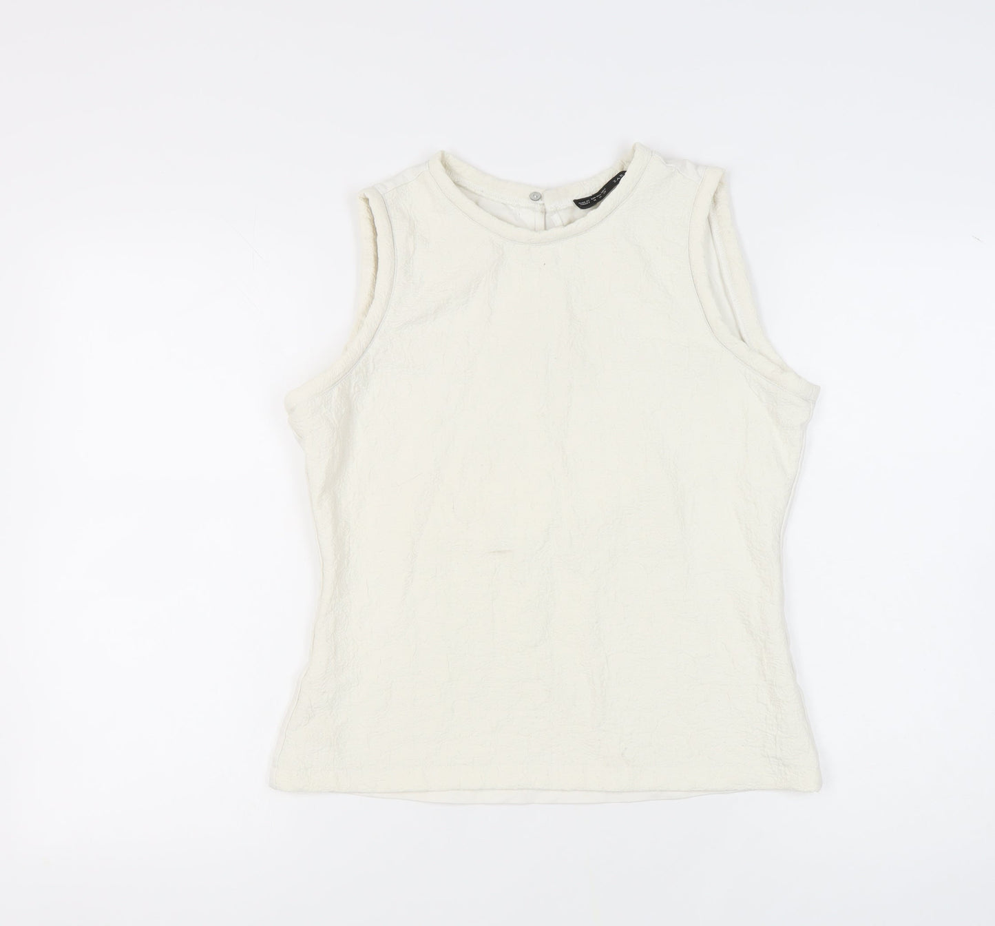 Zara Basic Women's White Sleeveless Top, M