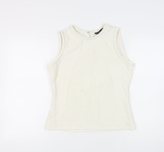 Zara Basic Women's White Sleeveless Top, M