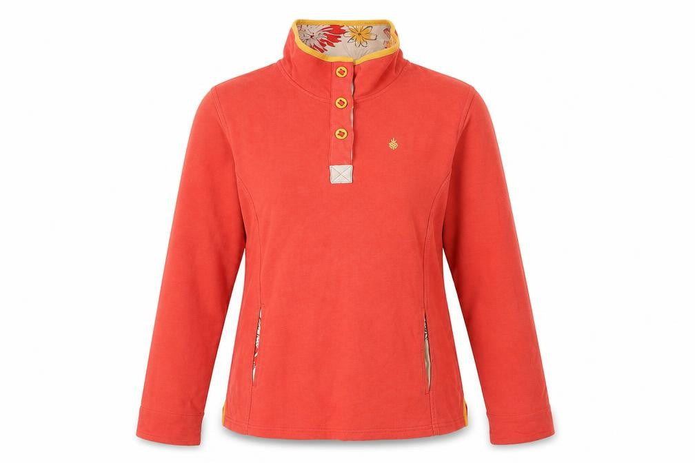 Tayberry Women's Orange Henley Sweatshirt M