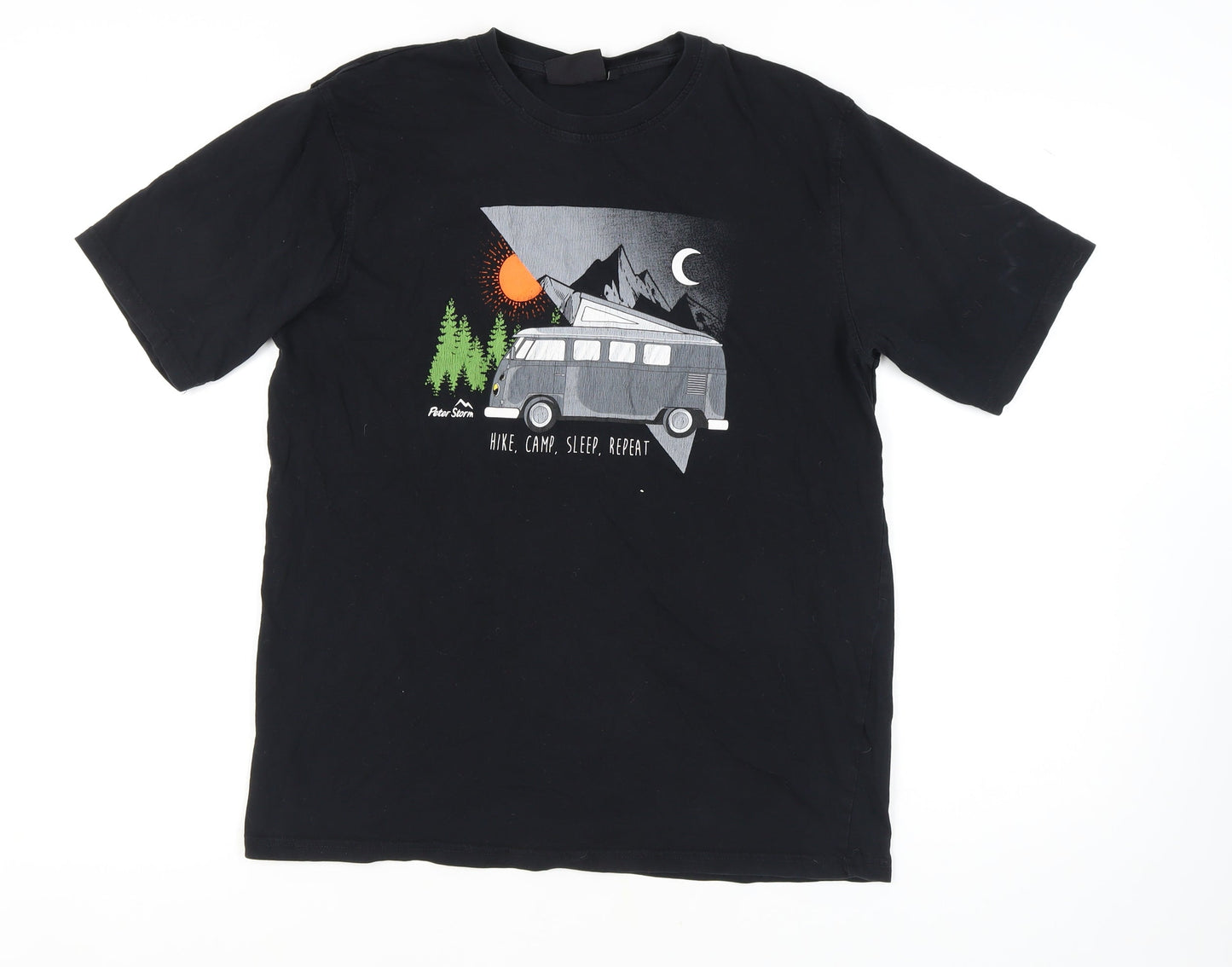 Peter Storm Unisex Black Outdoor Graphic T-Shirt L