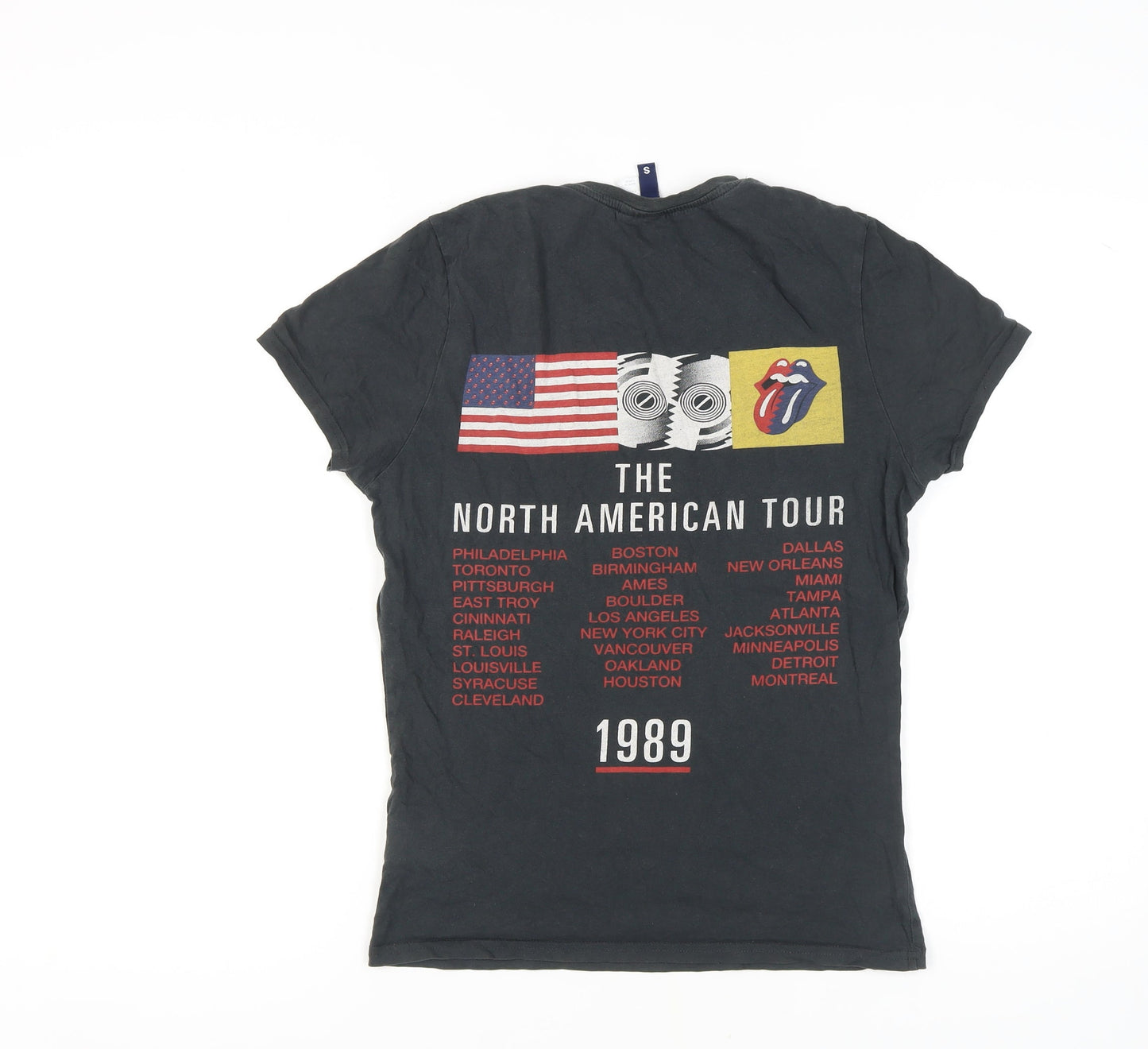 H&M Women's Black T-Shirt, Size S, Music Graphic