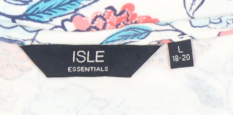 ISLE ESSENTIALS Women's Floral T-Shirt Size L Multicoloured