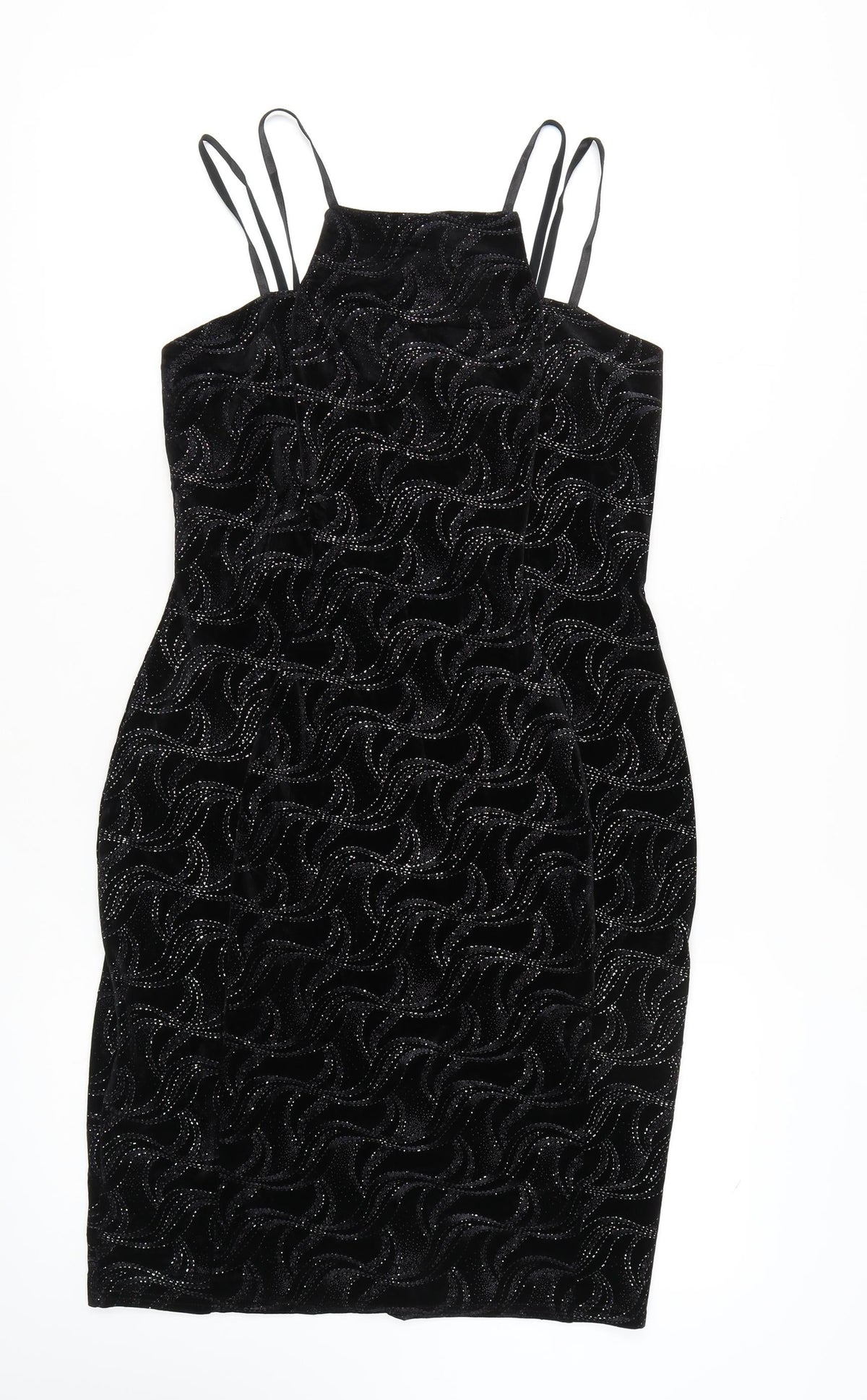Quiz Women's Black Bodycon Mini Dress Size 16