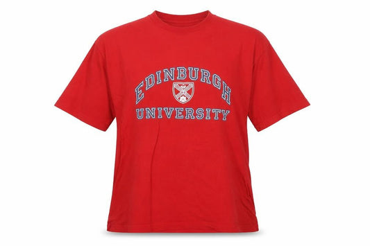 Gold Womens Screens Red Crew Neck University T-Shirt L
