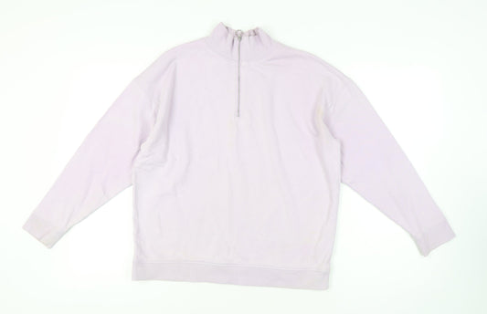 Marks and Spencer Women's Purple Mock Neck Sweatshirt Size 12