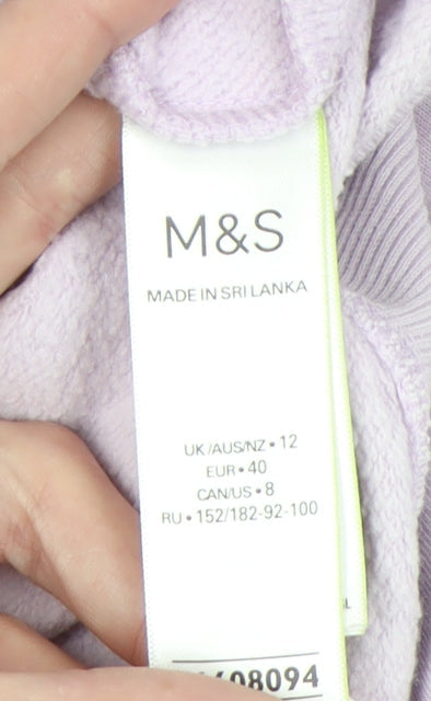 Marks and Spencer Women's Purple Mock Neck Sweatshirt Size 12
