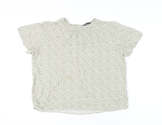 Marks and Spencer Women's Green Floral Top Size 14
