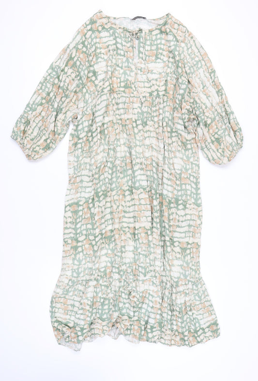 UNISONO Women's Multicoloured Shift Dress, Size L, 3/4 Sleeve