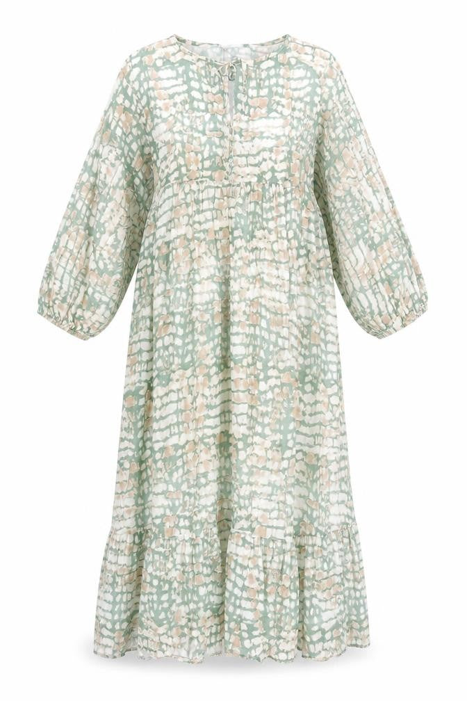 UNISONO Women's Multicoloured Shift Dress, Size L, 3/4 Sleeve
