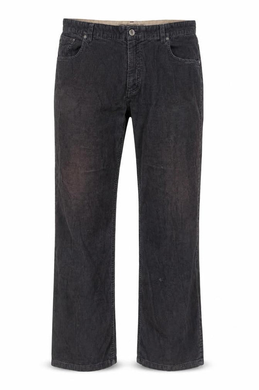 Front view of Maine New England Men's Black Corduroy Trousers 40 S