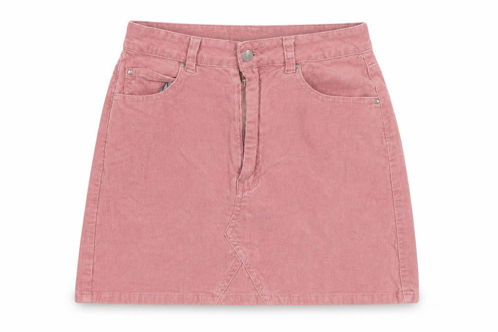 boohoo Women's Pink Corduroy Skirt Size 10, Stylish & Comfortable