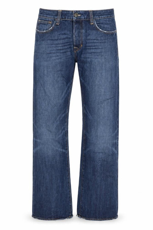Men's Blue Straight Leg Distressed Jeans Size 32