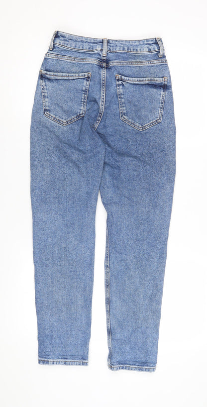 New Look Women's Blue Mom Jeans Size 8 Distressed Relaxed