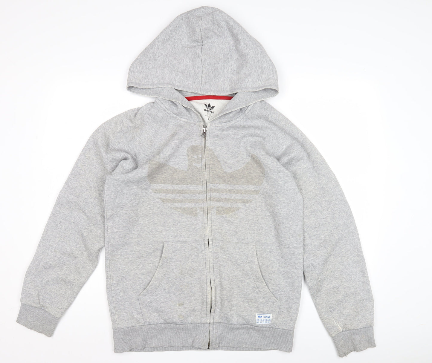 Adidas Men's Grey Full Zip Hoodie S
