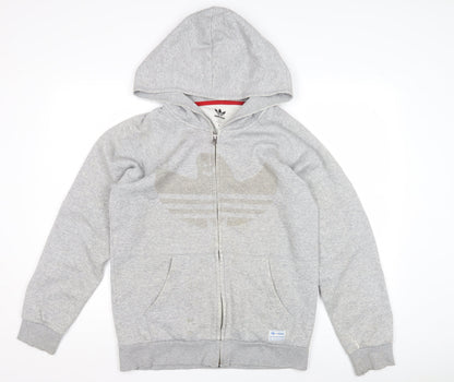 Additional front view of Adidas Men's Grey Full Zip Hoodie S