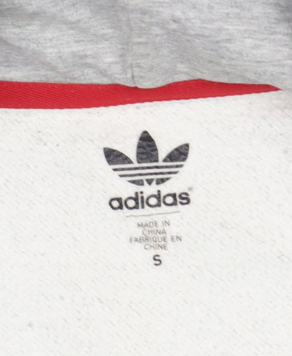 Close-up detail of Adidas Men's Grey Full Zip Hoodie S