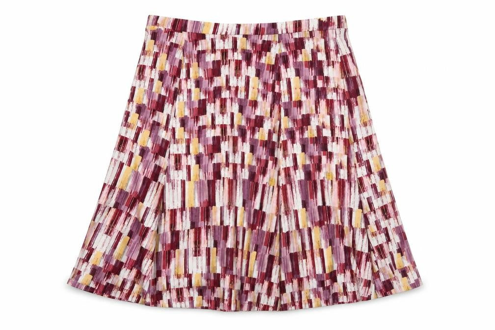 Eastex Women's Multicoloured Geometric Pleated Skirt 14