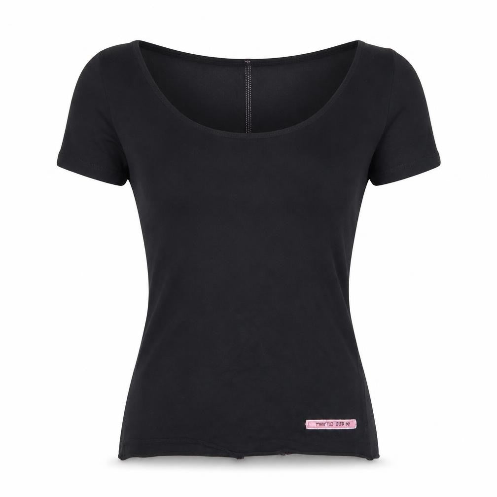 Twisted Ribbon Women's Black Scoop Neck Top