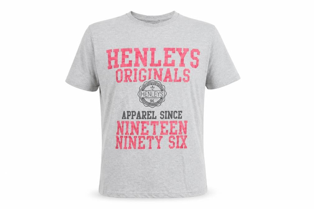 Henleys Men's Grey Graphic Print T-Shirt, Size L
