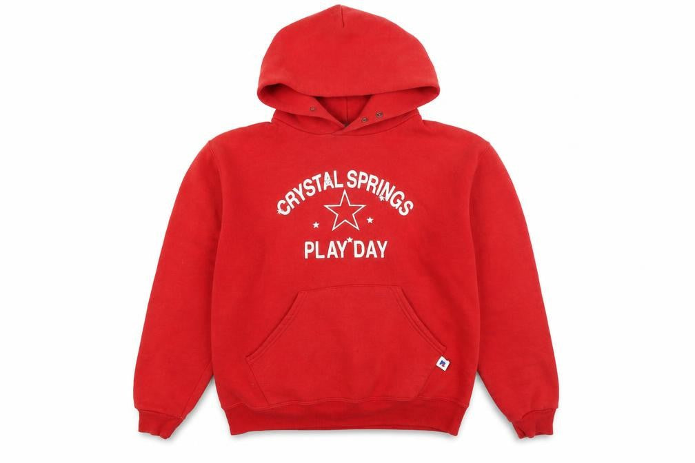 Russell Athletic Boys Red Pullover Hoodie L Graphic Print