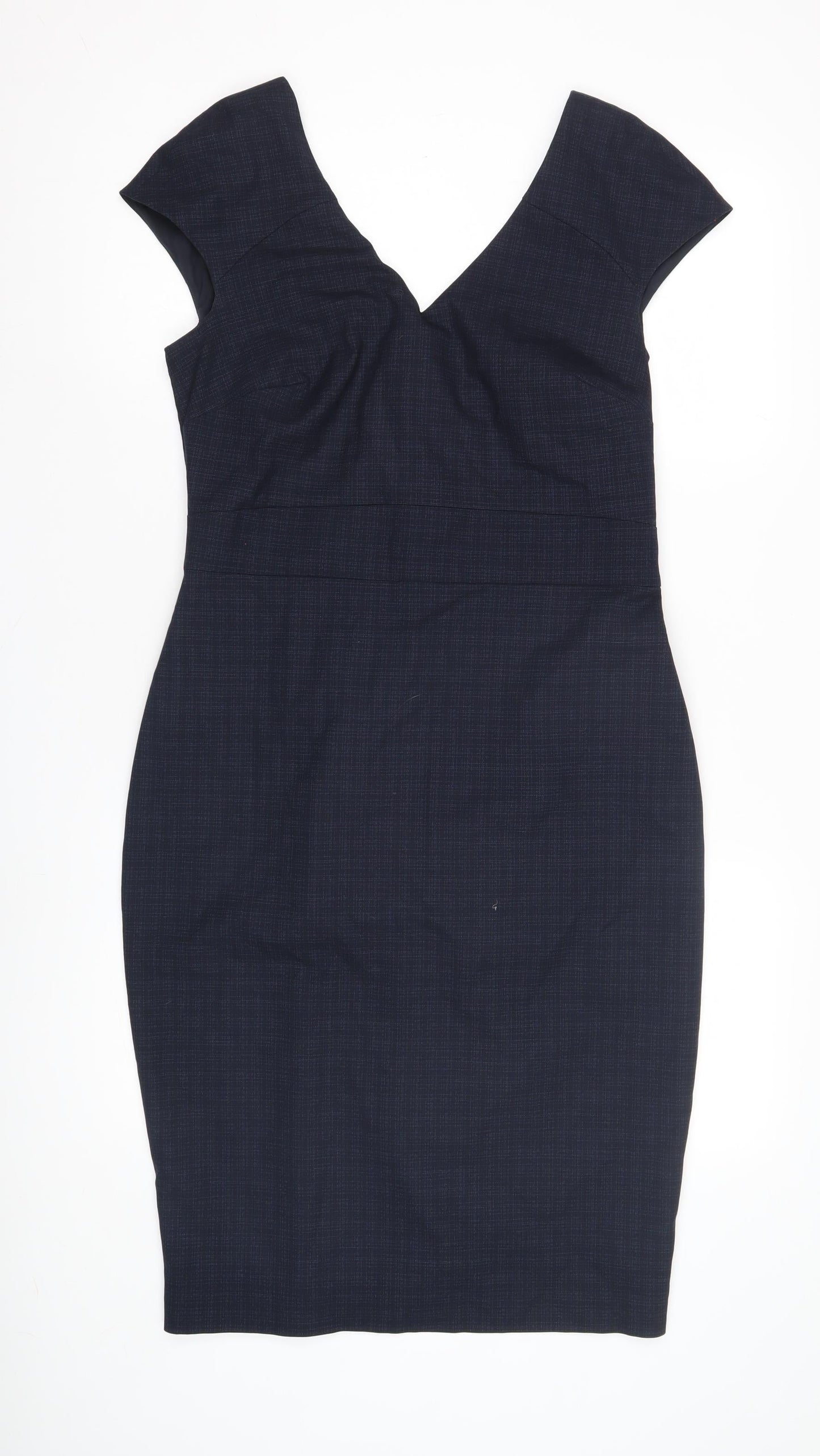 Next Women's Black Check Sheath Dress Size 12