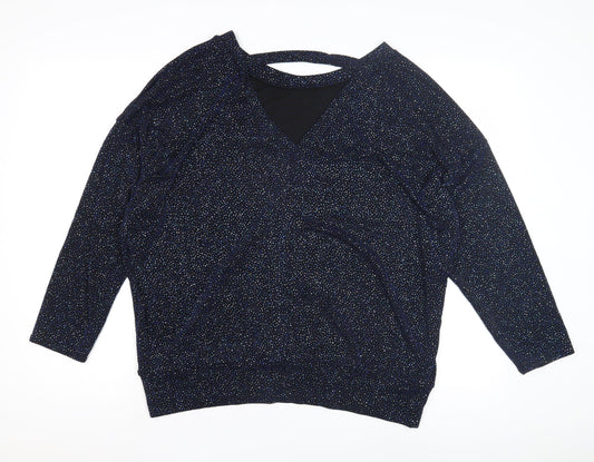 Roman Black Women’s 3/4 Sleeve Sparking Top