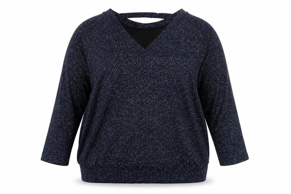 Roman Black Women’s 3/4 Sleeve Sparking Top