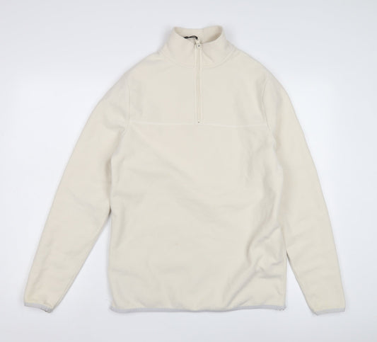 ASOS DESIGN Women's Ivory Sweatshirt, S, Casual 1/2 Zip