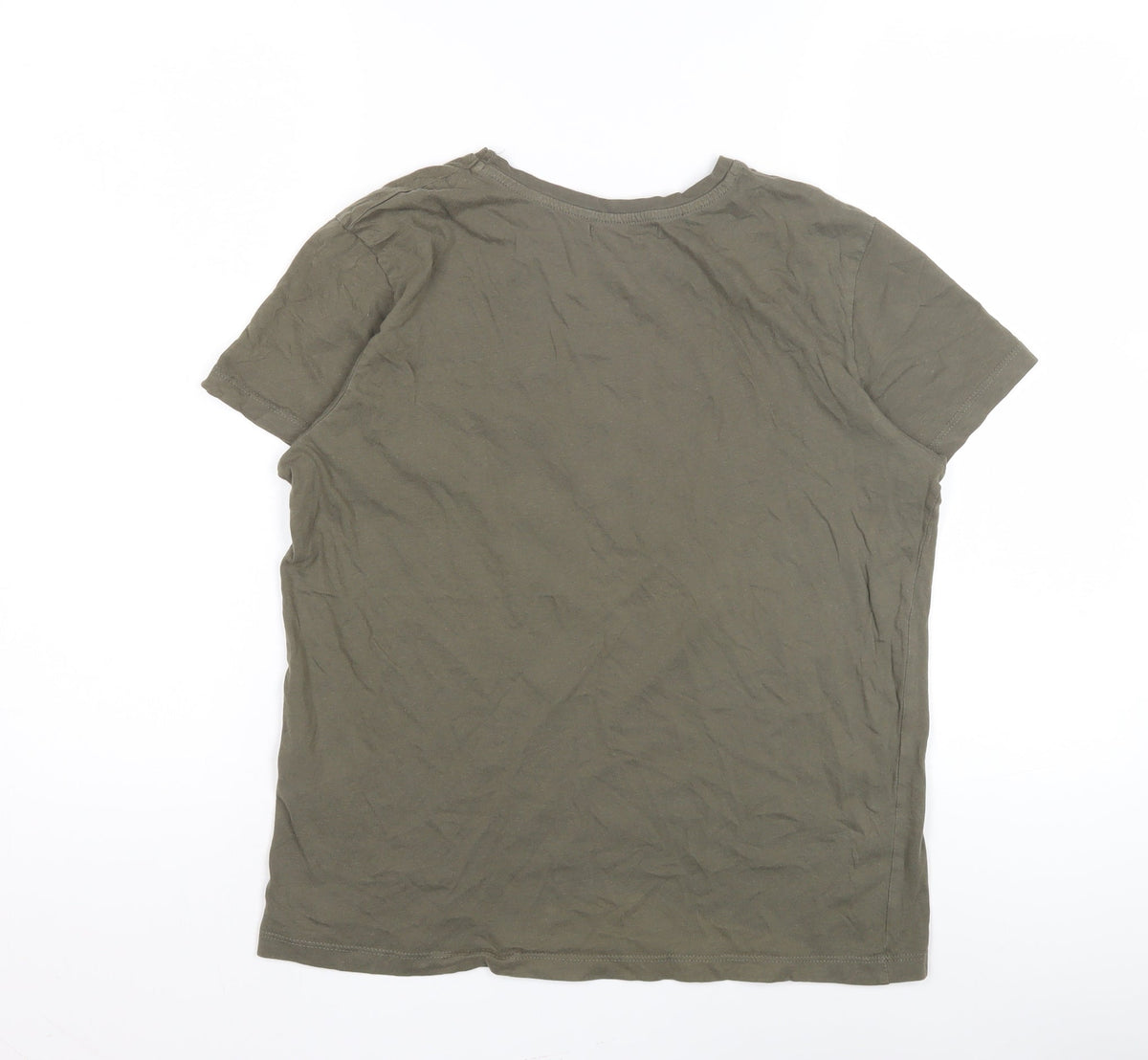 Pull&Bear Unisex Green Basic T-Shirt L