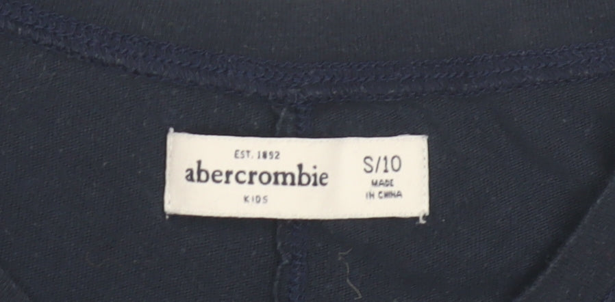 Abercrombie & Fitch Teens Black Crew Neck T-Shirt Size 10