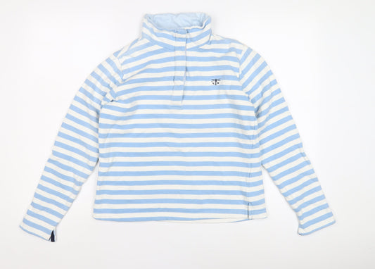 Lighthouse Women's Blue Striped Pullover Sweatshirt, Size 8