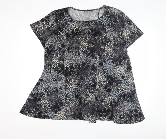 BM Collection Women's Black Geometric Top, Size 20