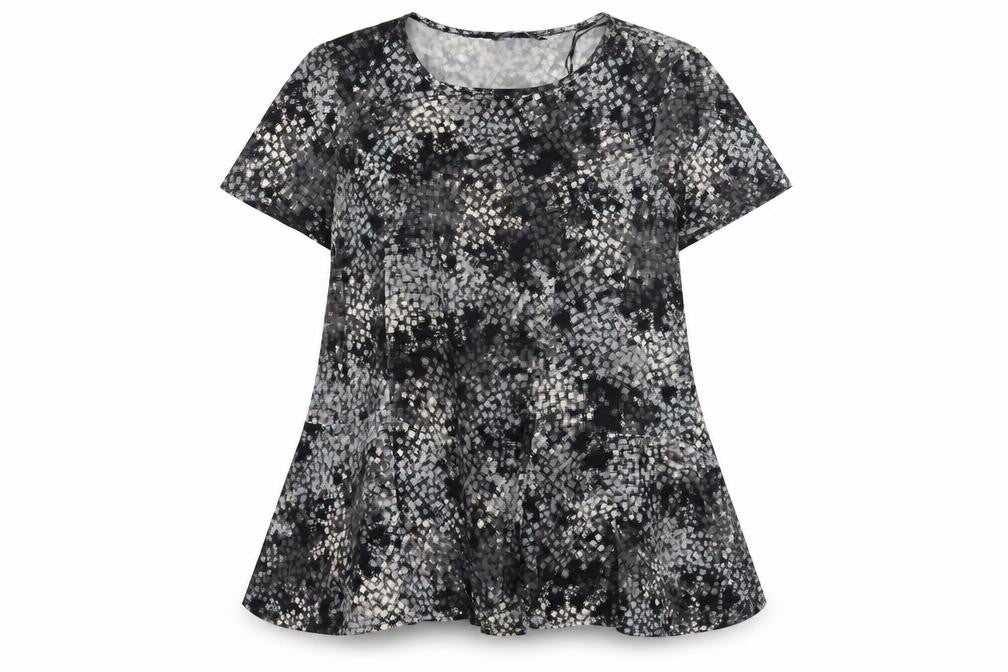 Bonmarché Women's Black Geometric Top, Size 20