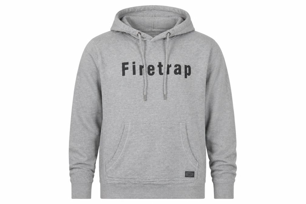 Firetrap Men's Grey Pullover Hoodie - Size S