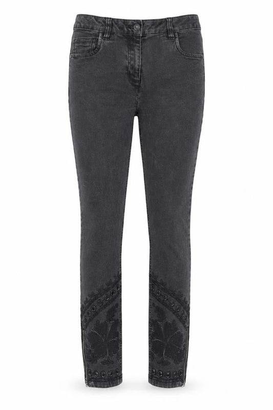 Next Women's Black Skinny Embroidered Jeans Size 10