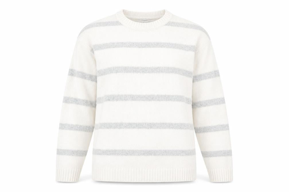 Marks & Spencer Women's Ivory Striped Pullover Jumper S