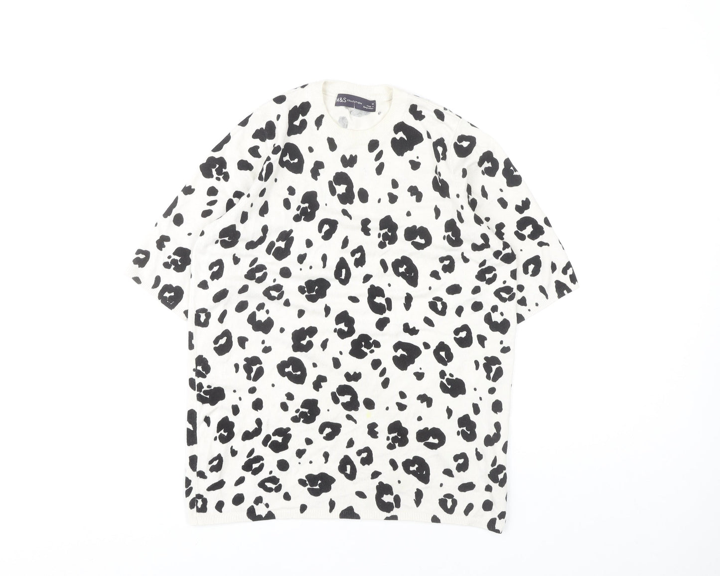 Marks & Spencer Women's M White Animal Print T-Shirt