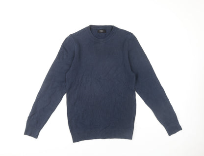 Next Men's Blue Cotton Pullover Jumper Size S