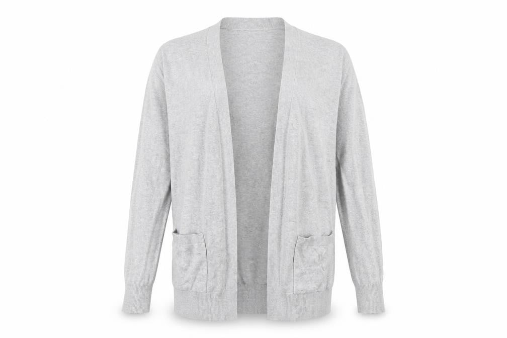 Marks & Spencer Grey Women's Open Front Cardigan, Size 10, Cotton