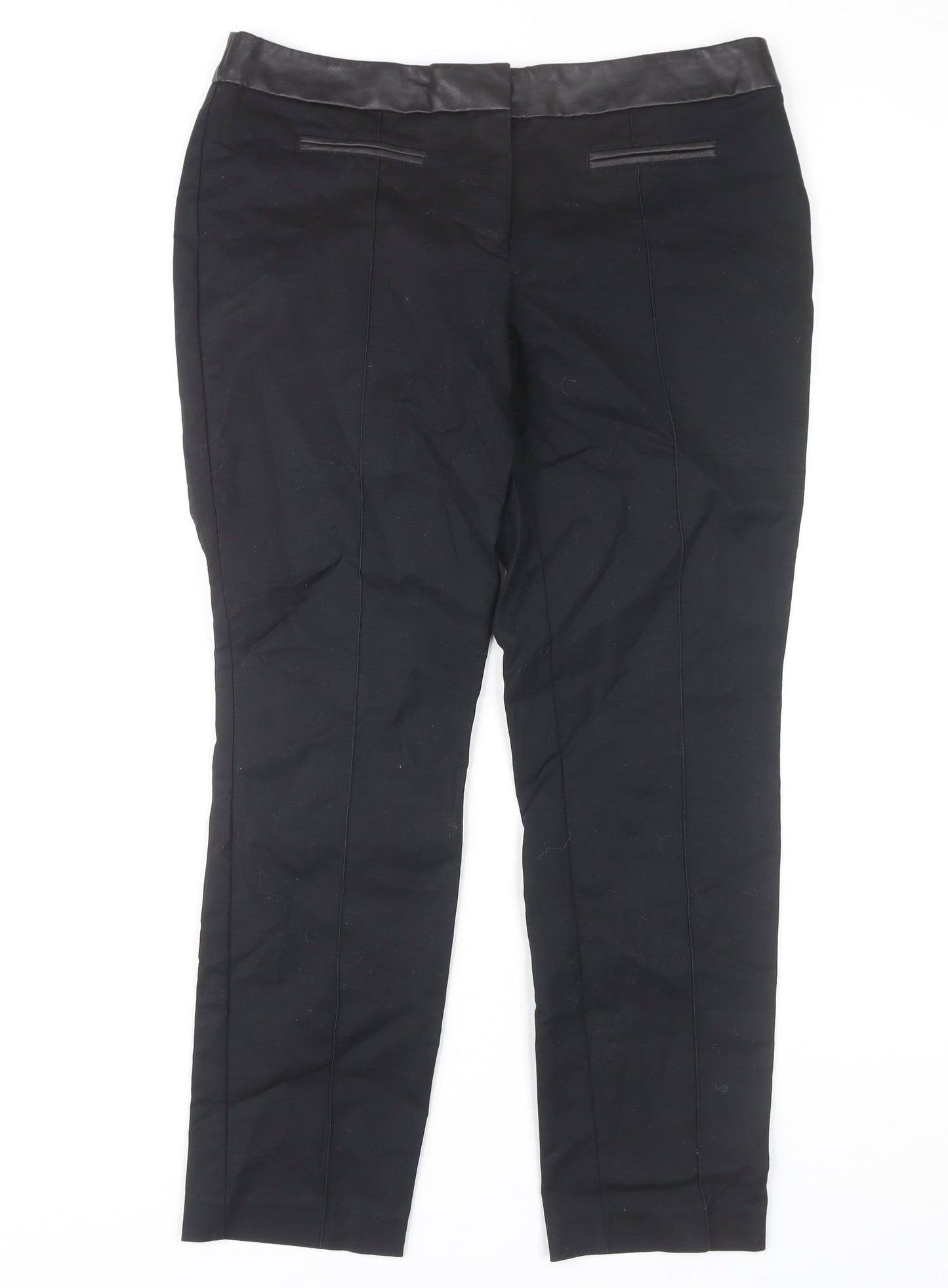 Next Women's Black Straight-Leg Trousers Size 12