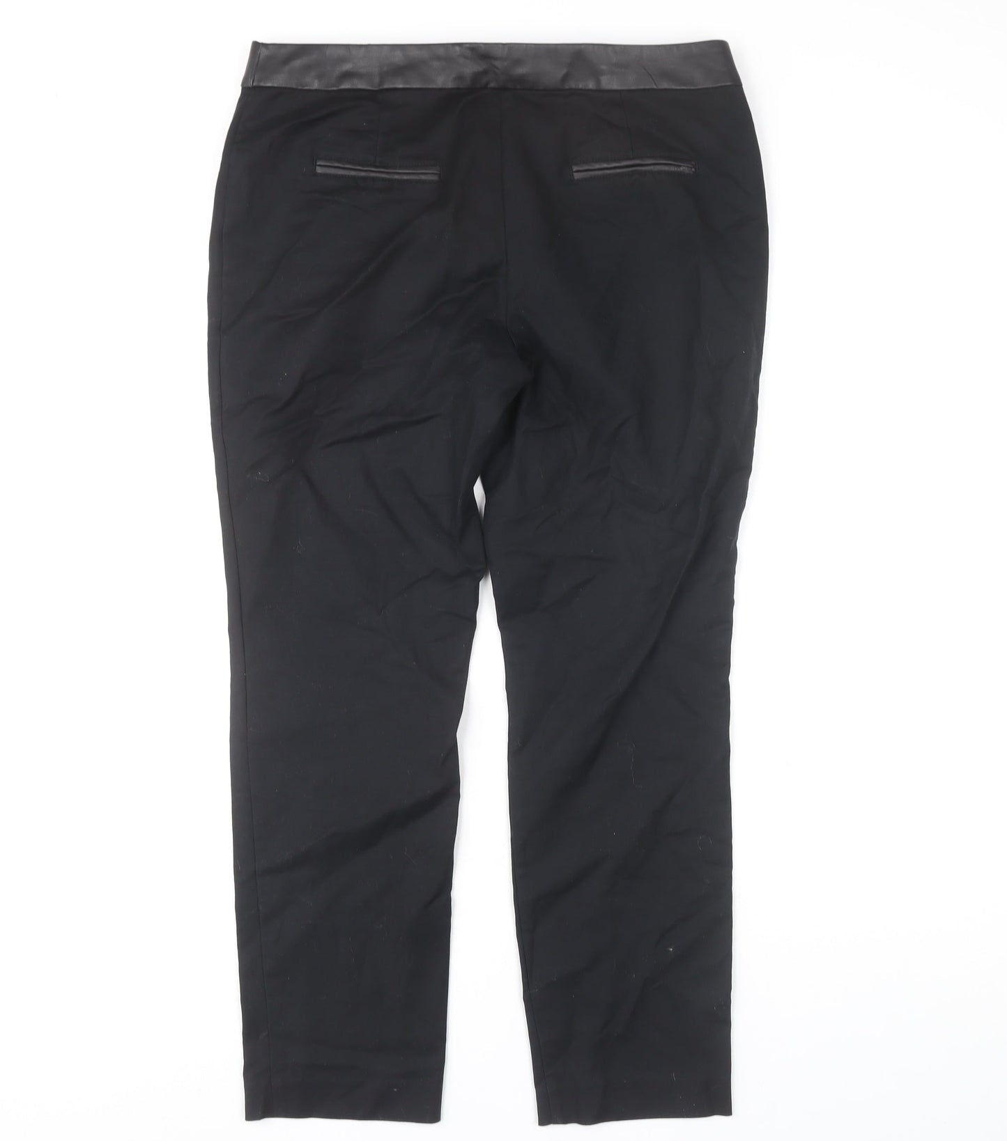 Next Women's Black Straight-Leg Trousers Size 12
