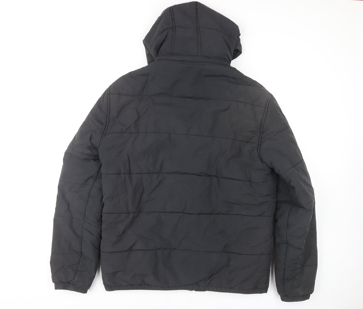 U.S. Polo Assn. Men's Black L Hooded Puffer Jacket