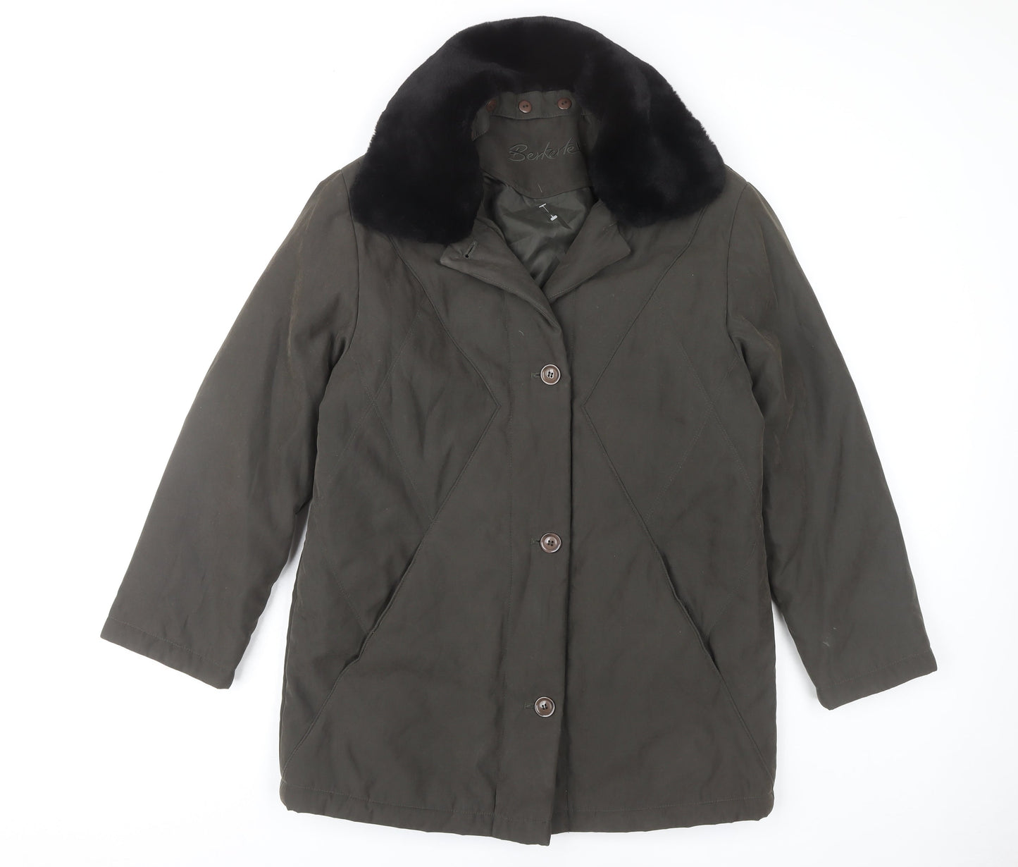 Berkertex Women's Green Mid-Length Coat Size 10-12