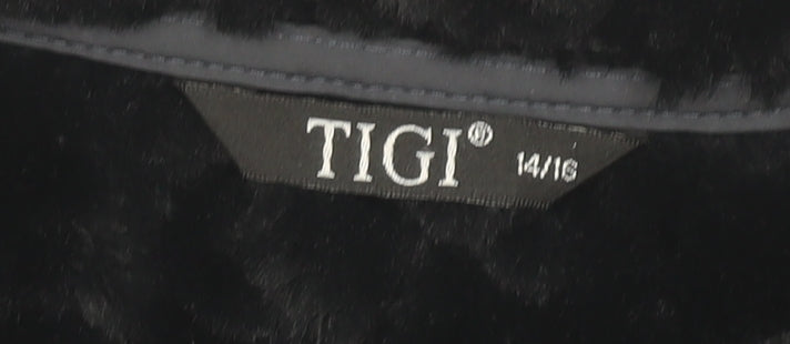 TIGI Women's Black Quilted Coat Size 14