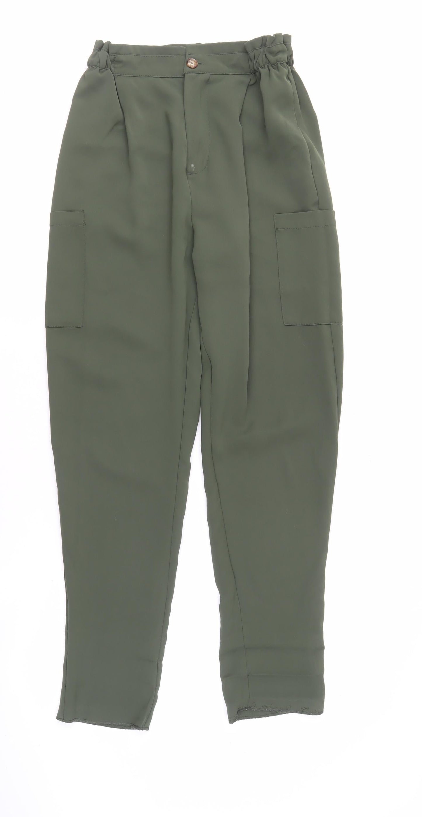 Zara Women's Green Cargo Trousers Size 10, Autumn/Winter Essential